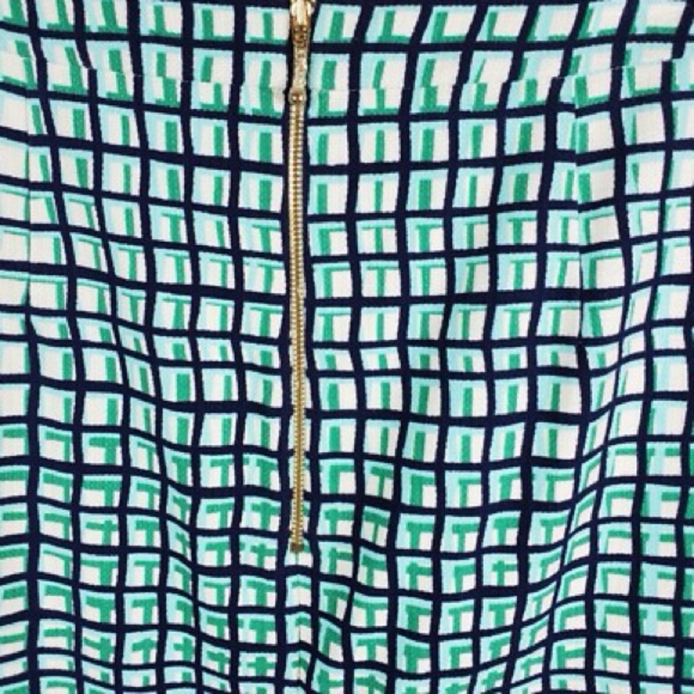 EUC KATE SPADE Stylish Green and White Checkered Mid Length Skirt, Fully Lined - Picture 6 of 16